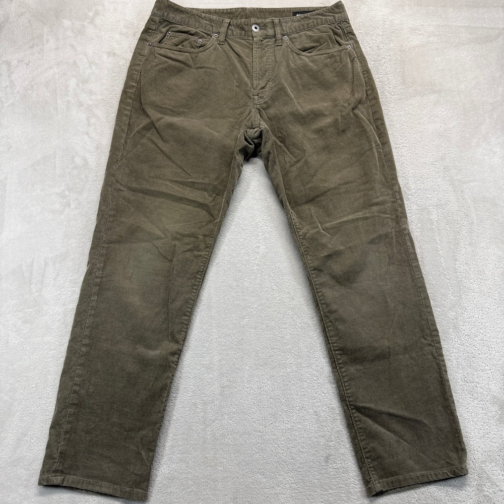 Bonobos Pants Men's 32x30 Corduroy Olive Green Slim Fit Stretch 5-Pocket Trouser